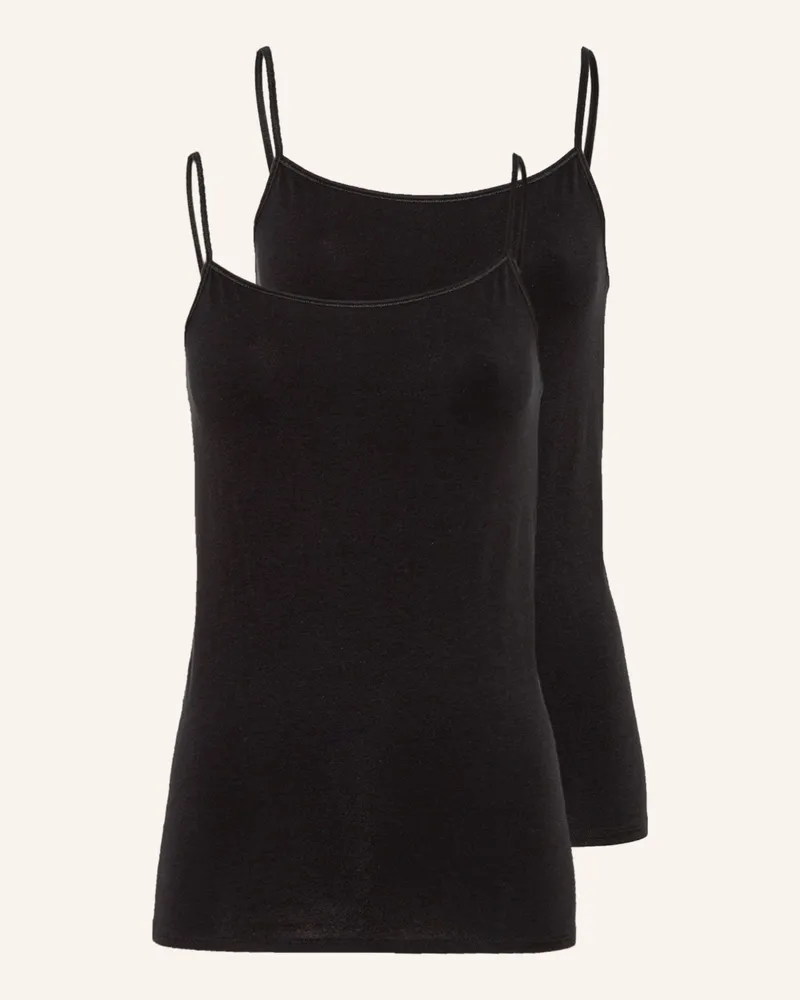 Schiesser 2er-Pack Tops 95/5 schwarz Schwarz