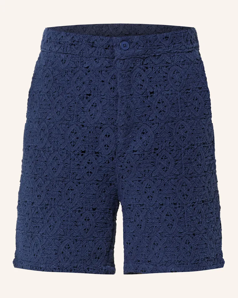 Daily Paper Häkelshorts Lace Shield blau Dunkelblau
