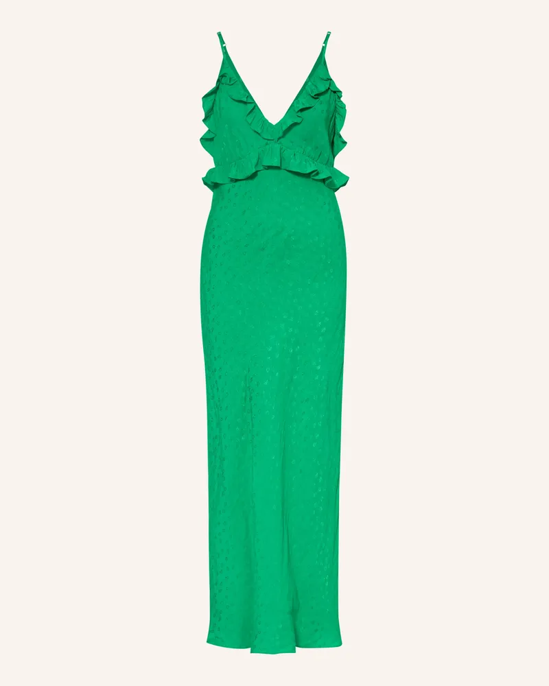 Sandro Jacquard-Kleid mit Rüschen Grün