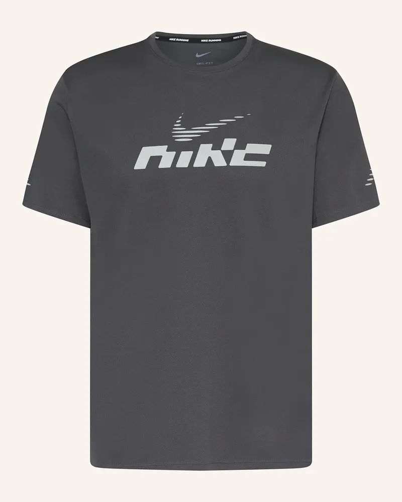 Nike Laufshirt MILER FLASH SS Dunkelgrau