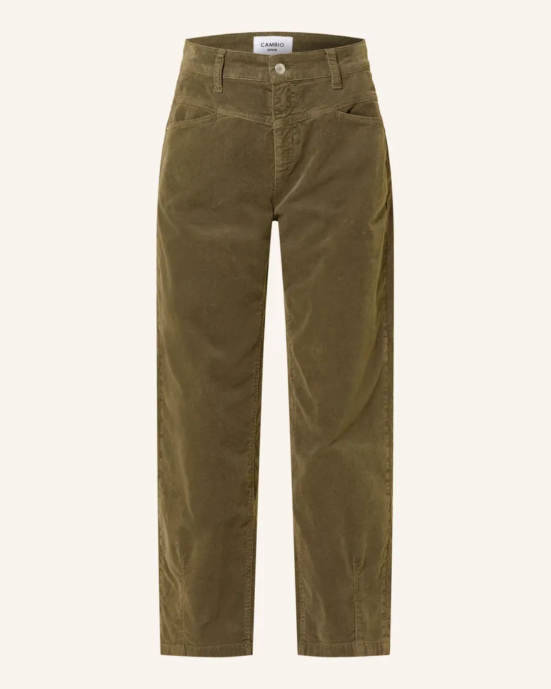 Cambio 7/8-Hose Elin Aus Cord gruen Oliv