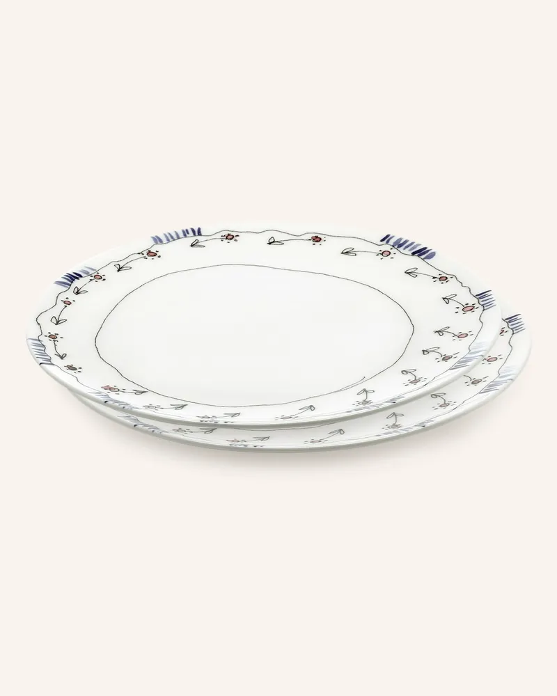 Serax 2er-Set Dessertteller MIDNIGHT FLOWERS ANEMONE S Creme