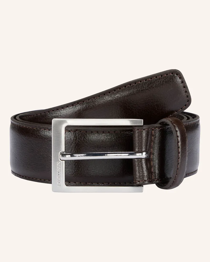 Strellson Gürtel Ledergürtel, Schwarz braun Dunkelbraun