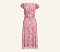 Cocktailkleid mit Glitzergarn und Plissees