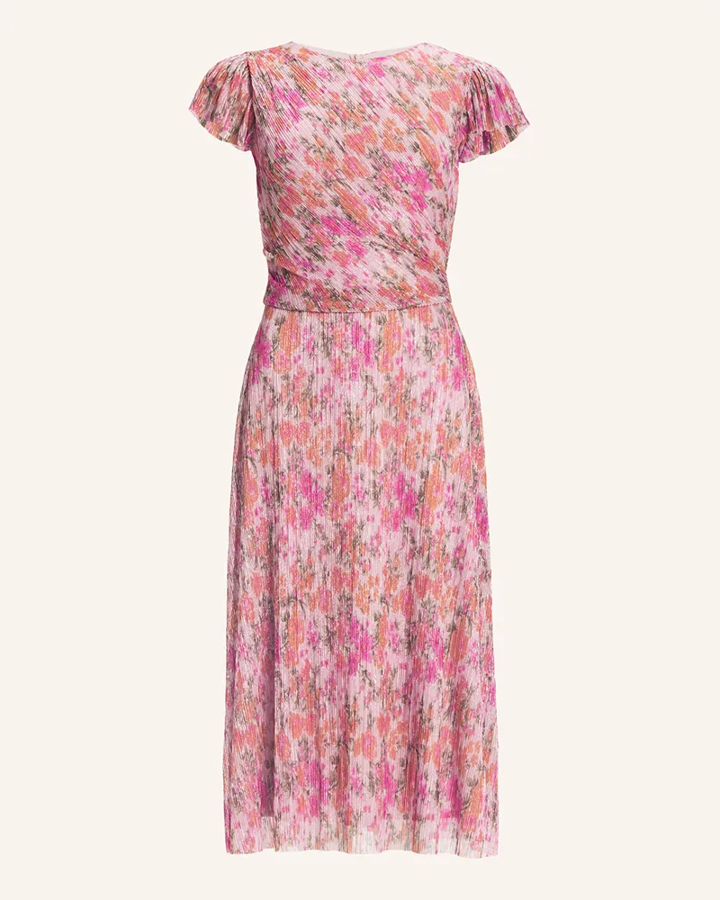 Swing Cocktailkleid mit Glitzergarn und Plissees Pink