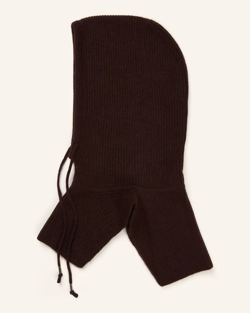 ba&sh Balaclava CADETTO aus Cashmere Dunkelbraun