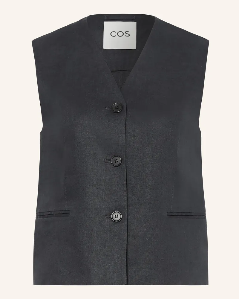 COS Blazerweste Aus Leinen blau Schwarz
