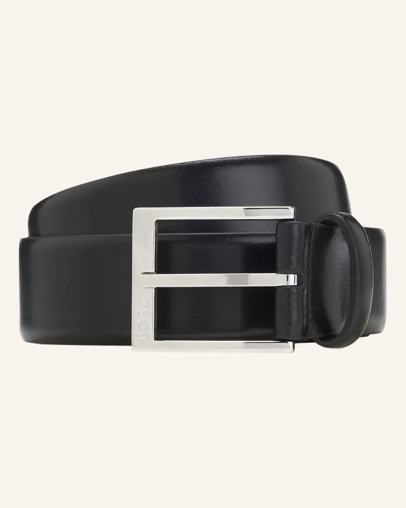 HUGO BOSS Ledergürtel Elloy schwarz Schwarz