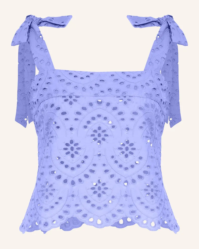 Poupette St Barth Top Noa Aus Lochspitze blau Blau