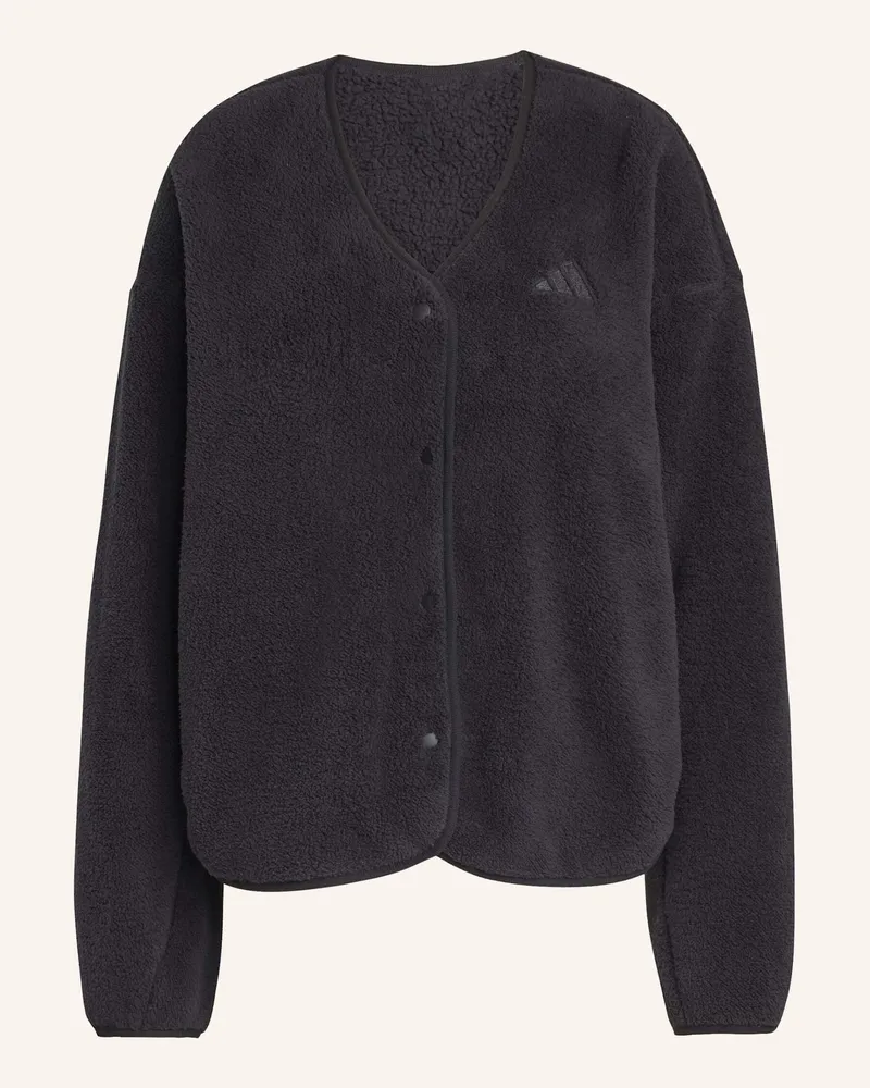 adidas FUTURE ICONS 3-STREIFEN FLEECE STRICKJACKE Schwarz