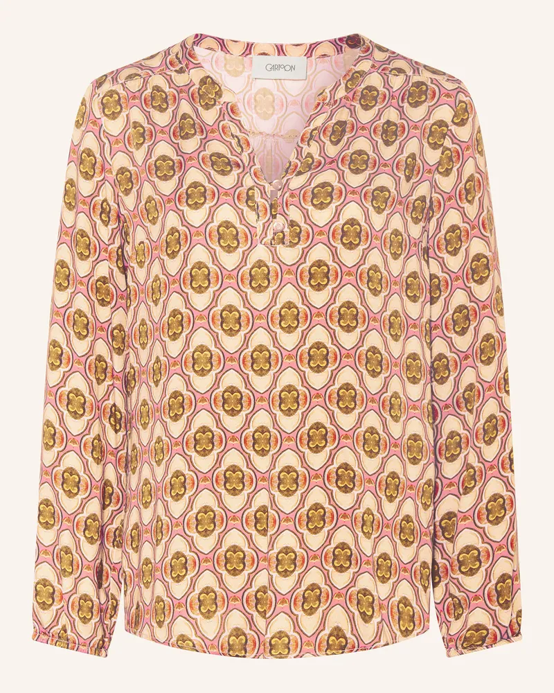 Cartoon Bluse Mit Rüschen rosa Braun