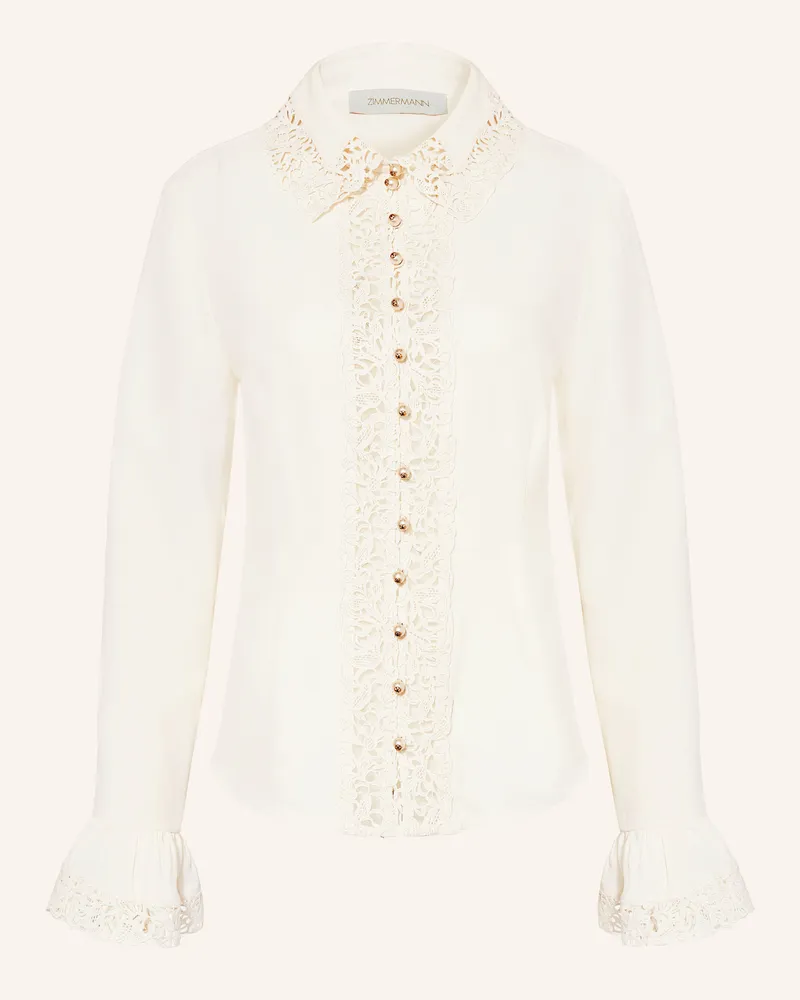 Zimmermann Hemdbluse mit Spitze Creme