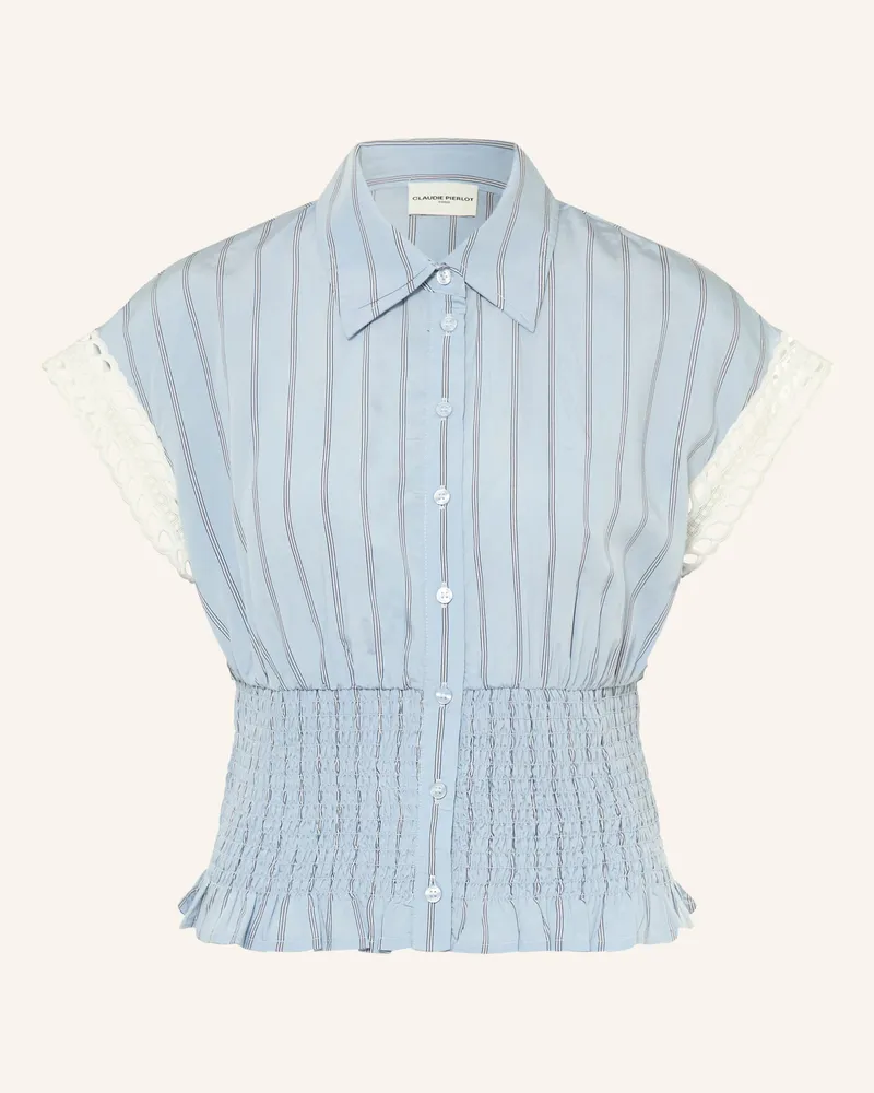 Claudie Pierlot Hemdbluse Mit Lochspitze Und Rüschen blau Hellblau