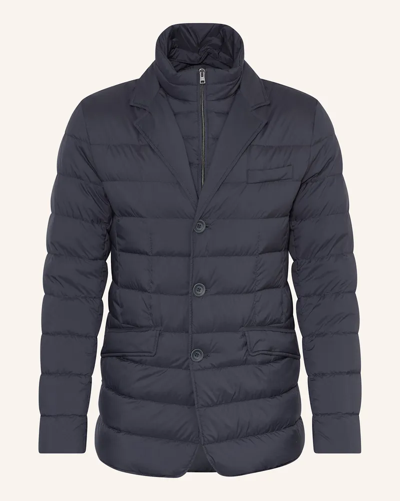 Herno Lightweight-Daunenjacke mit herausnehmbarer Blende Dunkelblau
