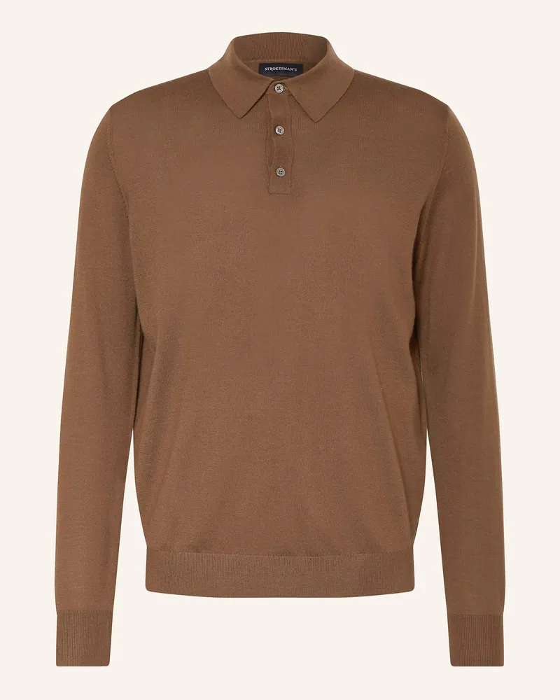 Strokesman's Strick-Poloshirt Braun