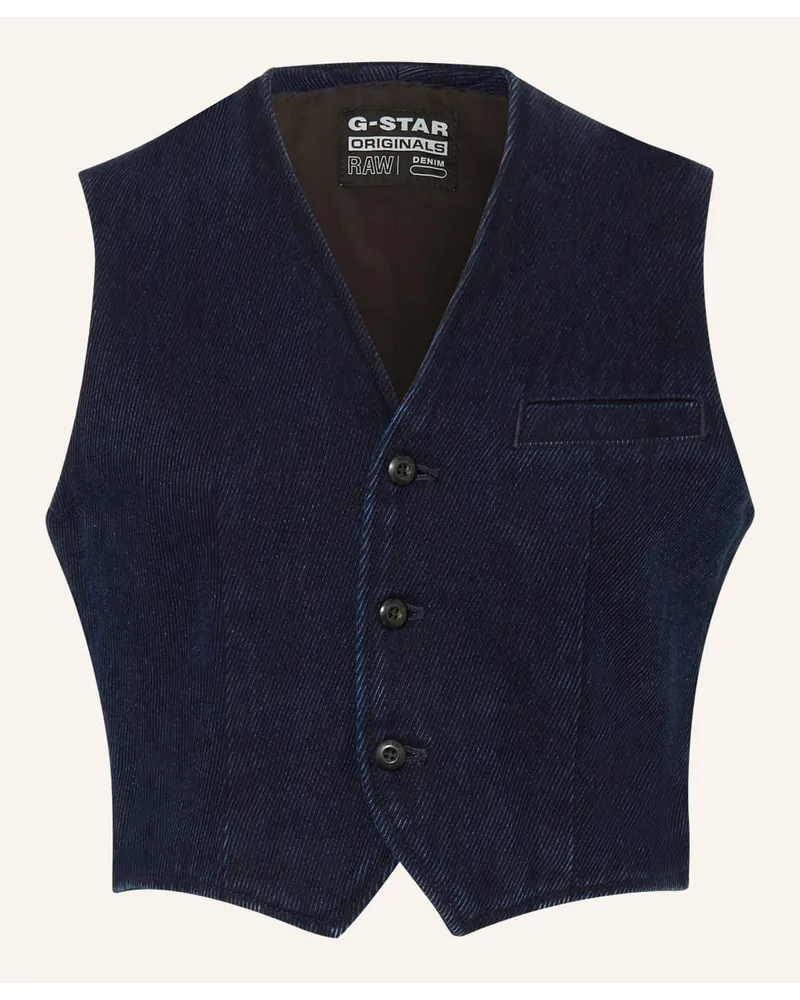 G-STAR RAW Weste im Materialmix Blau