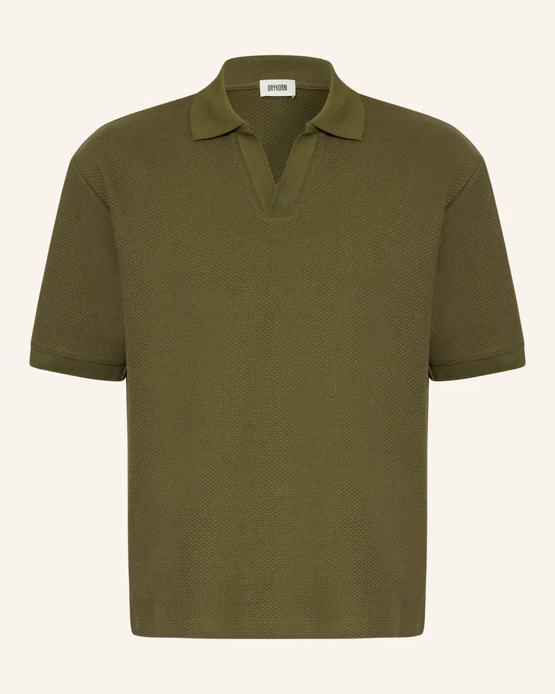 Drykorn Piqué-Poloshirt Acayo Relaxed Fit gruen Oliv