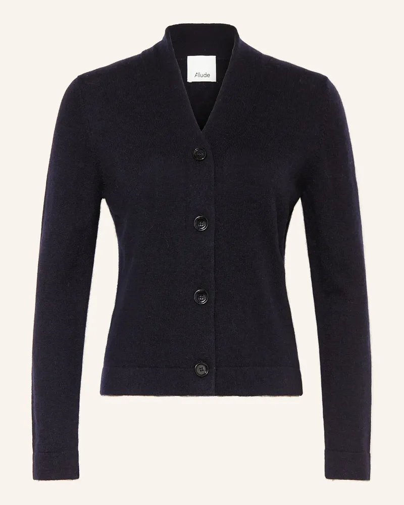 ALLUDE Strickjacke mit Cashmere Dunkelblau