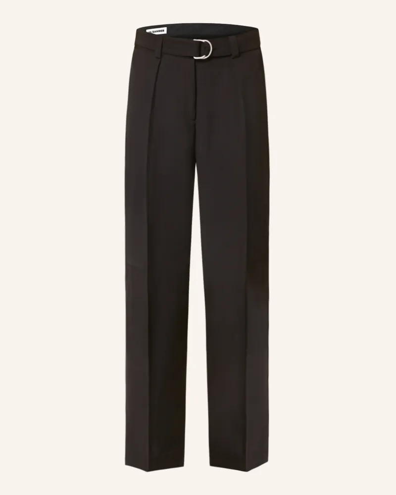 Jil Sander Marlenehose schwarz Schwarz
