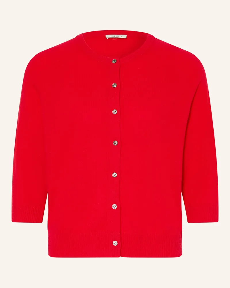 lilienfels Strickjacke aus Cashmere mit 3/4-Arm Rot