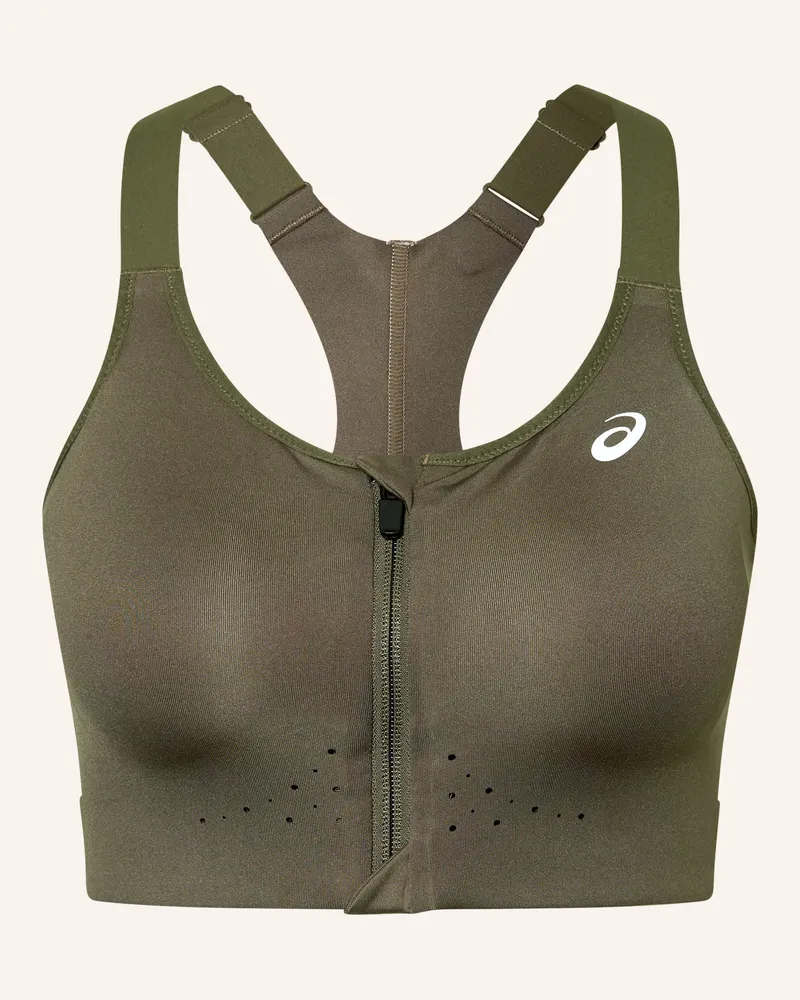 Asics Sport-Bh Road Combination Zip gruen Oliv