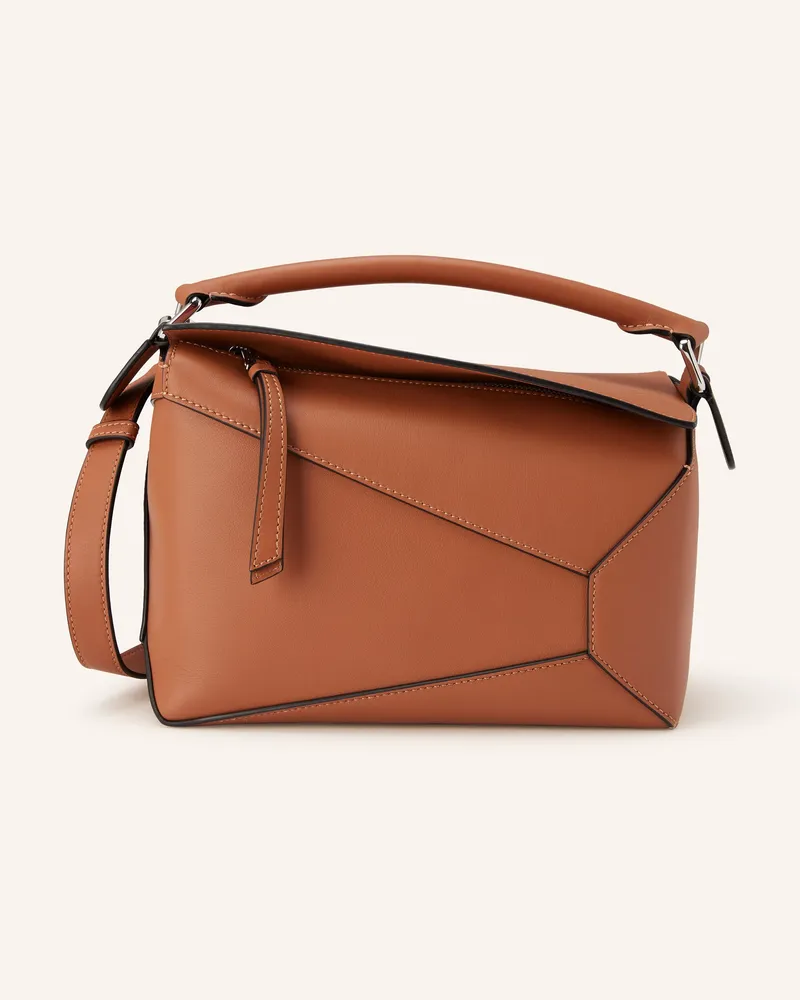 Loewe Handtasche Puzzle Edge Small braun Cognac