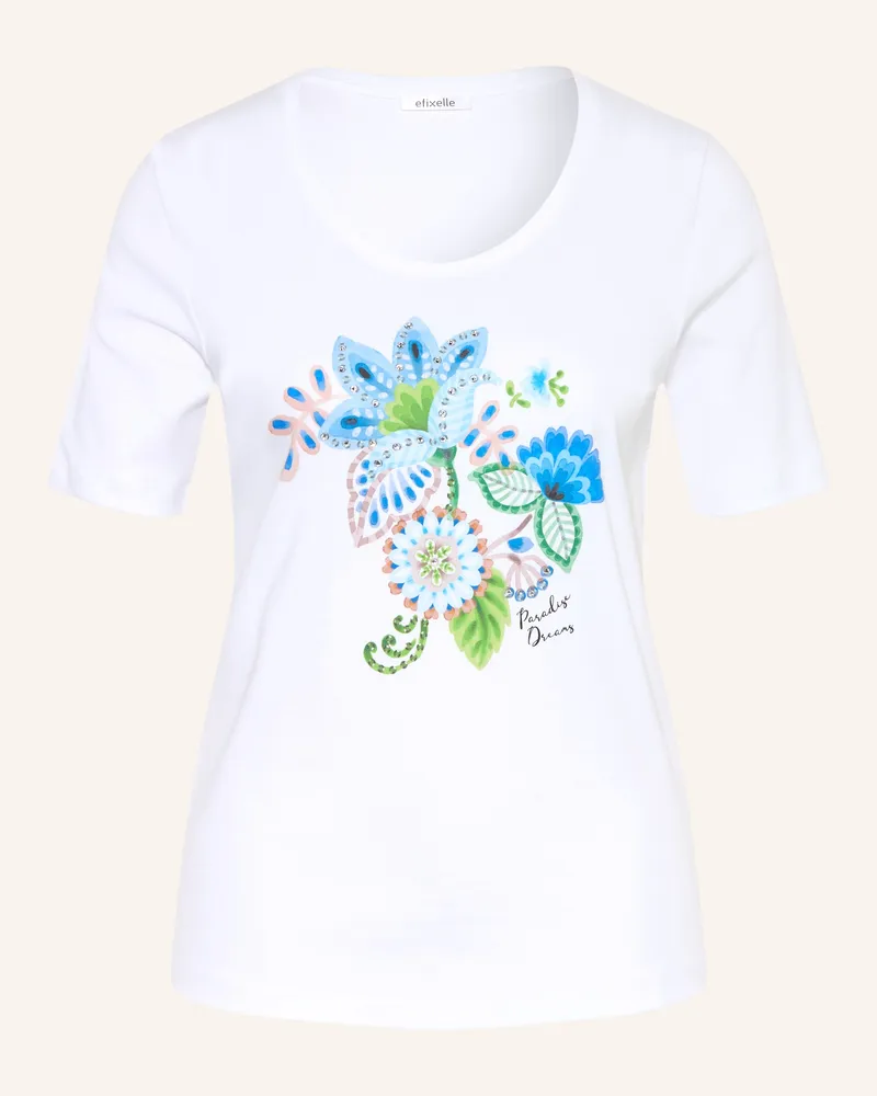 Efixelle T-Shirt mit Schmucksteinen Weiss