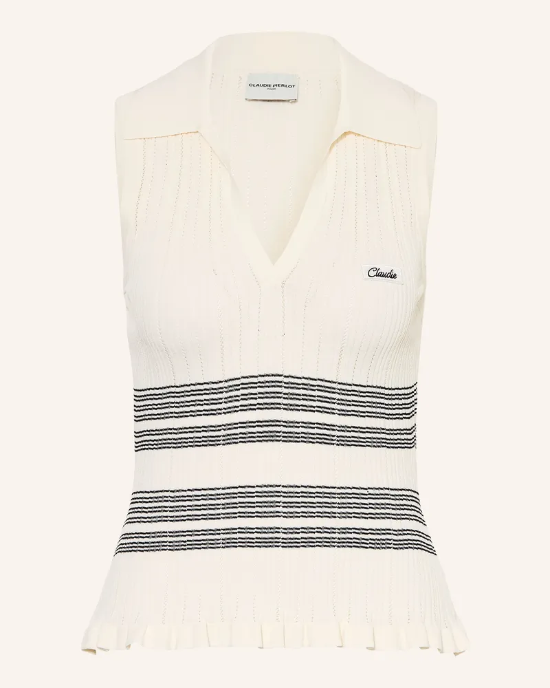 Claudie Pierlot Stricktop mit Rüschen Creme