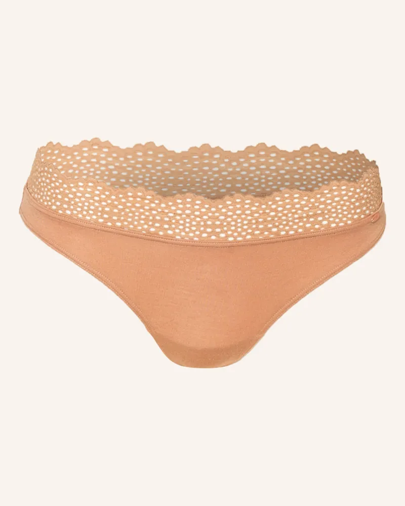 Skiny Slip EVERY DAY IN BAMBOO LACE Hellbraun
