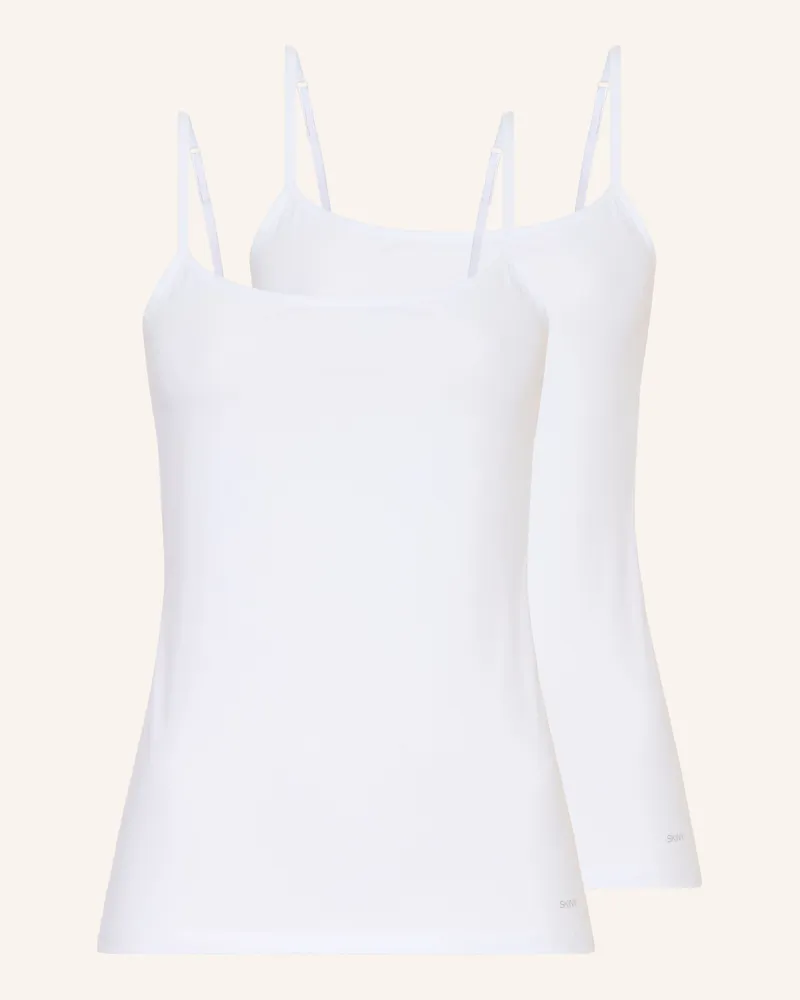 Skiny 2er-Pack Tops Cotton Stretch weiss Weiss