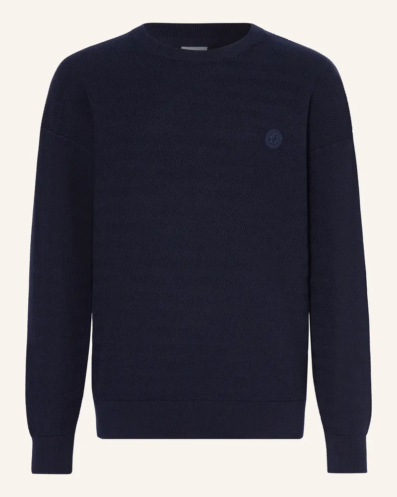 HUGO BOSS Pullover blau Dunkelblau
