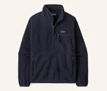 Fleece Retro Pile blau