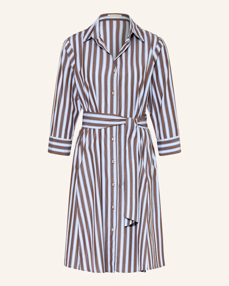 lilienfels Hemdblusenkleid Mit 3/4-Arm braun Dunkelbraun