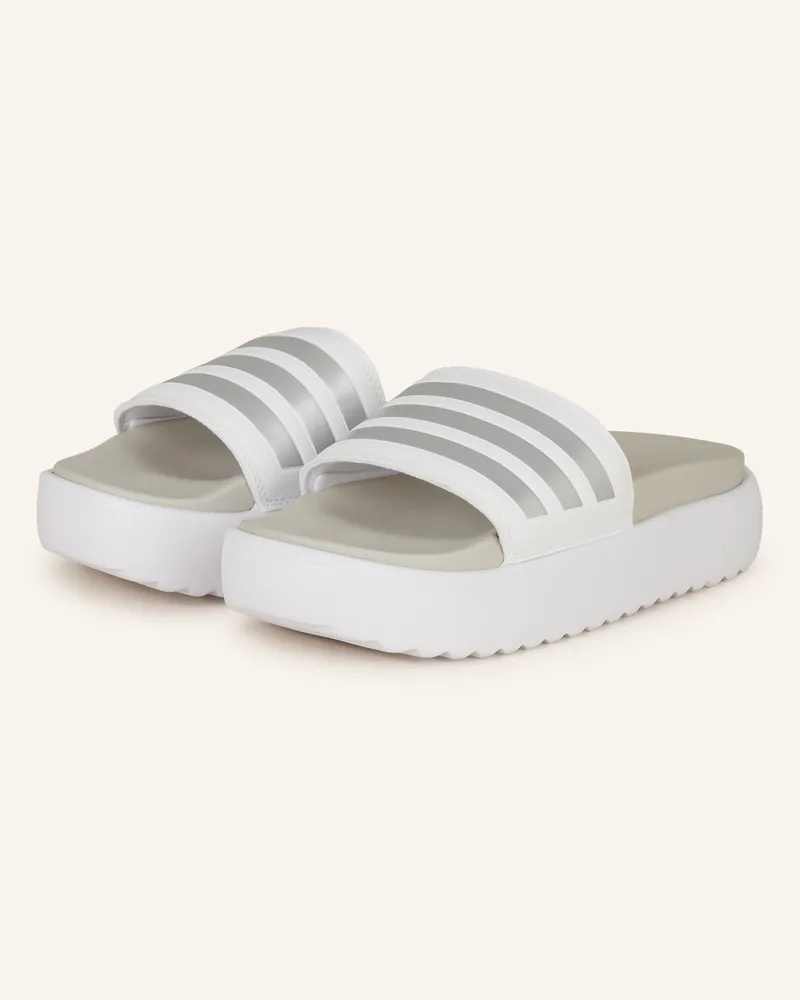 adidas Plateau-Pantoletten ADILETTE PLATFORM Weiss