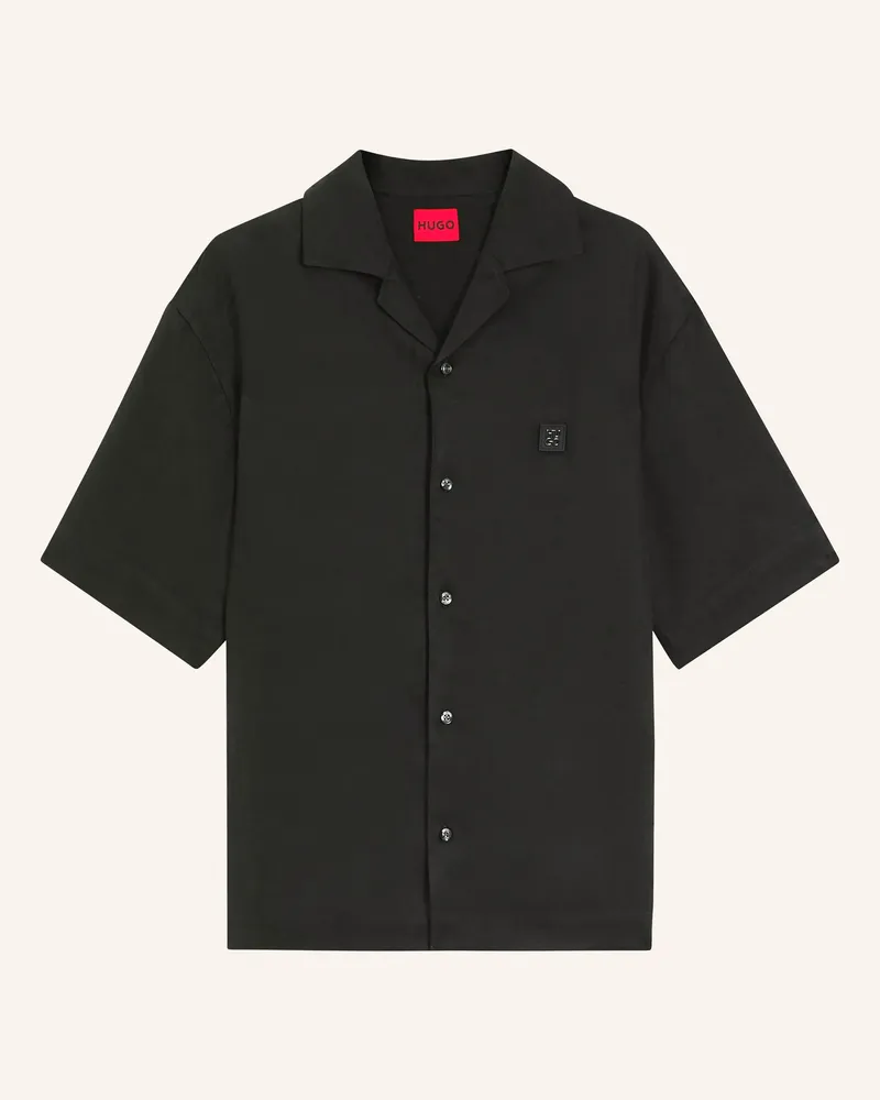 HUGO BOSS Resorthemd ESPINO Comfort Fit Schwarz