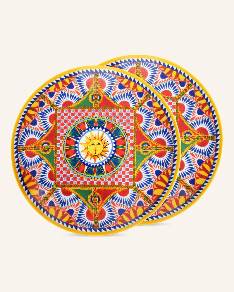 Dolce & Gabbana Casa 2er-Set Speiseteller rot Blau