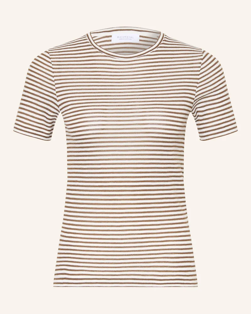 Rich&Royal T-Shirt Mit Glitzergarn braun Weiss