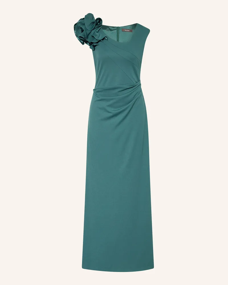 Vera Mont Abendkleid mit Volants Dunkelgrün