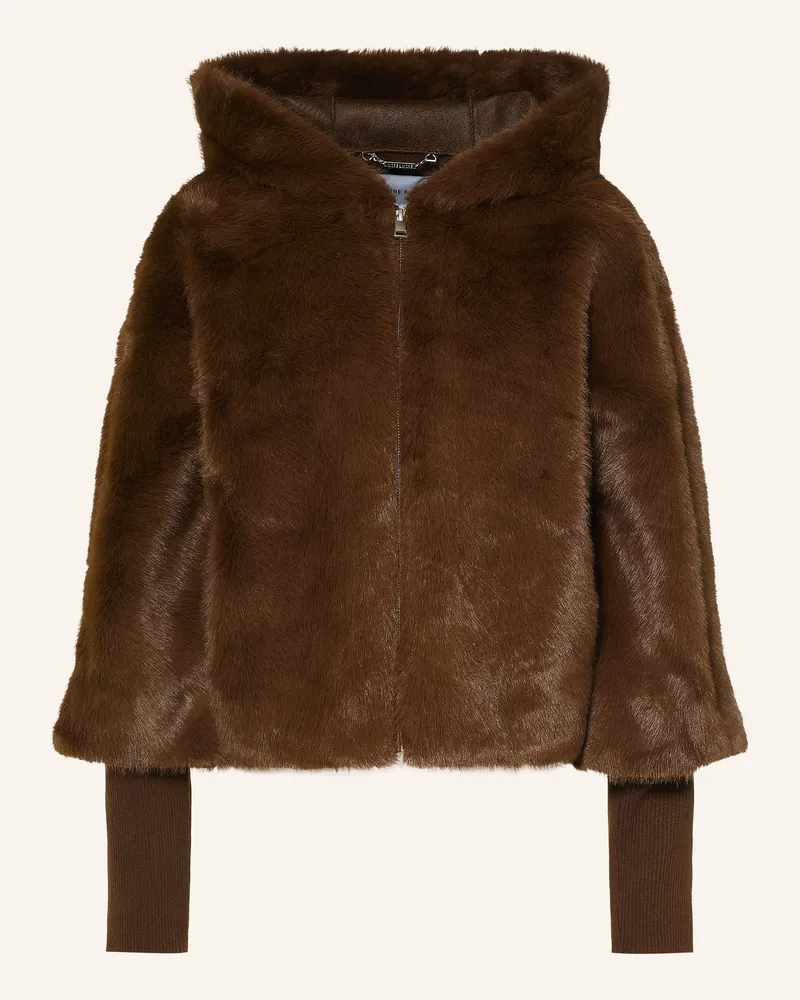 More & More Kunstfell-Jacke braun Dunkelbraun