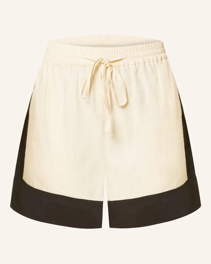 Sandro Shorts im Materialmix mit Leinen Ecru