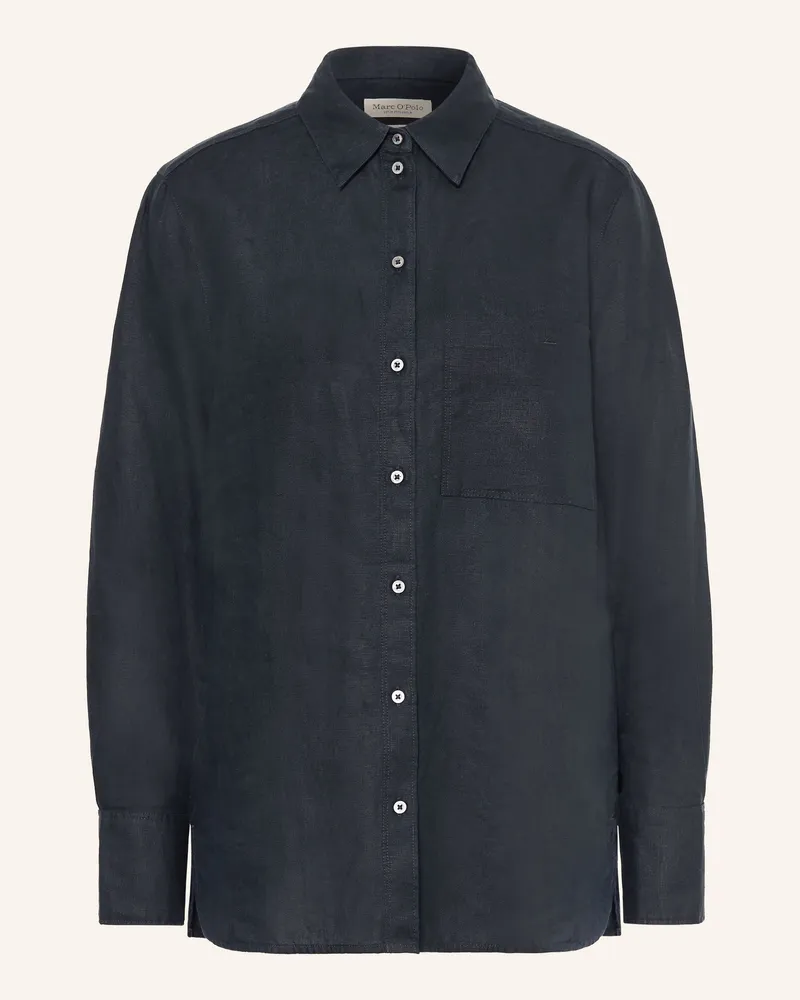 Marc O'Polo Hemdbluse Aus Leinen blau Dunkelblau