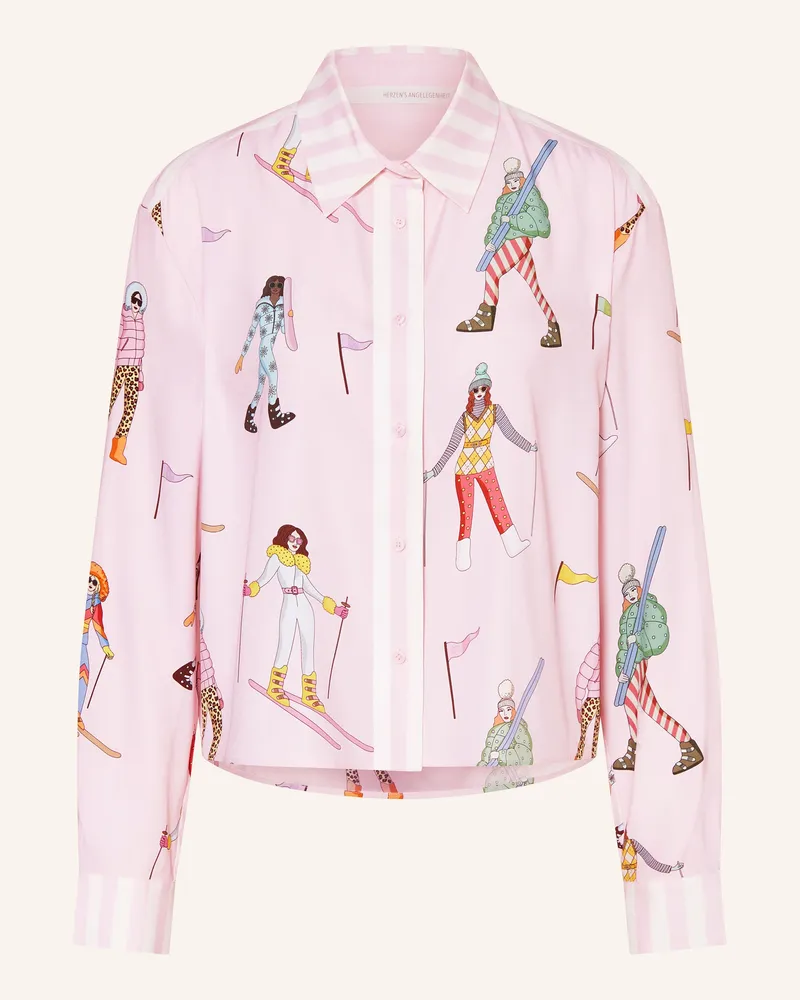 Herzen's Angelegenheit Hemdbluse aus Seide Rosa