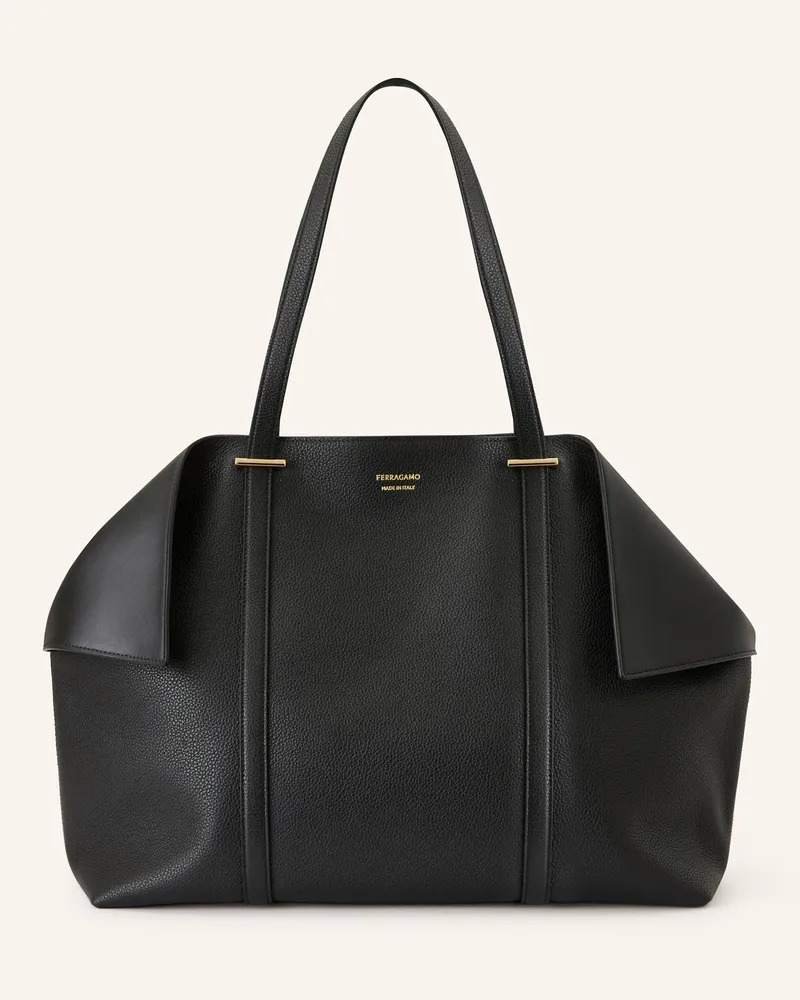 Ferragamo Shopper THE SCARF GRAINY Schwarz