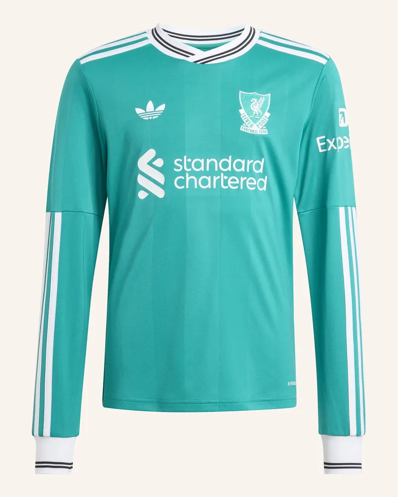 adidas Liverpool Fc 25/26 Long Sleeve Kids Ausweichtrikot gruen Grün