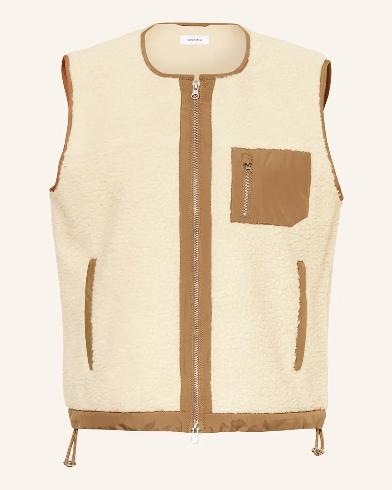 Darling Harbour Teddyfell-Weste Ecru