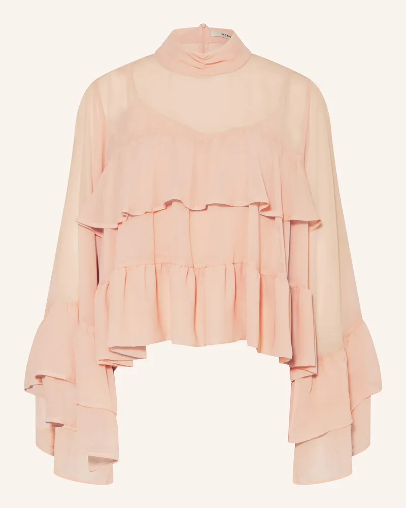 Gestuz Blusenshirt GZCHIFFANY mit Volants Lachs