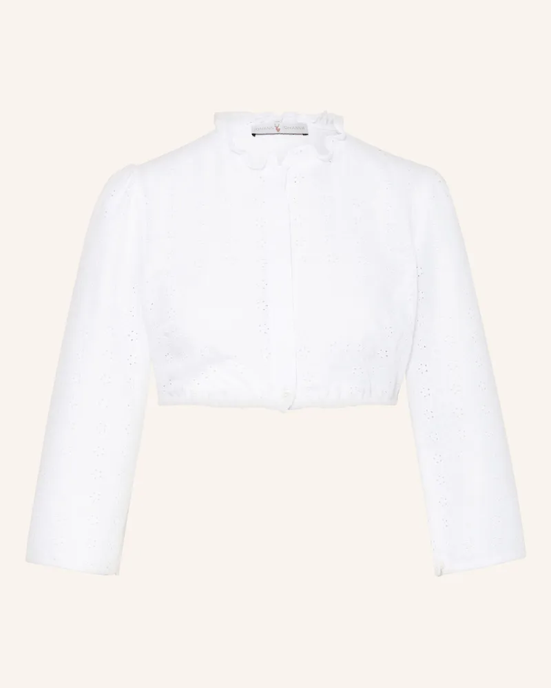 Johann & Johanna Dirndlbluse Aus Lochspitze weiss Weiss