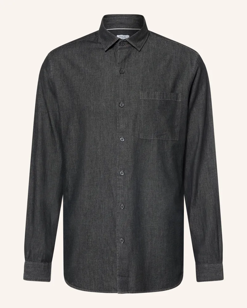 paul Jeanshemd Comfort Fit schwarz Schwarz