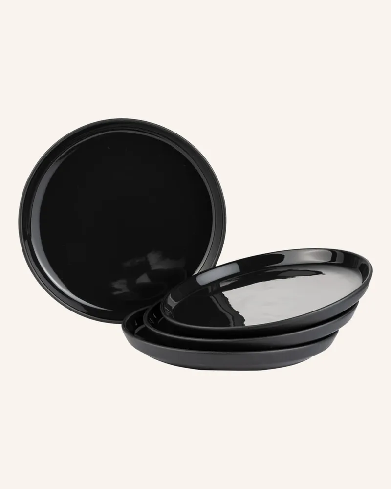 Marc O'Polo 4er-Set Brotteller Moments grau Schwarz