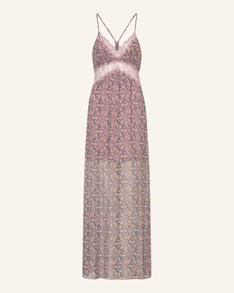 ba&sh Kleid Tama Mit Spitze blau Rosa
